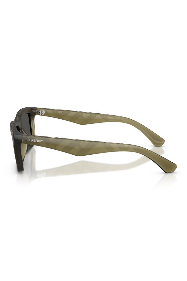 53mm Rectangular Sunglasses, Alternate, color, MATTE GREEN / DARK GREY