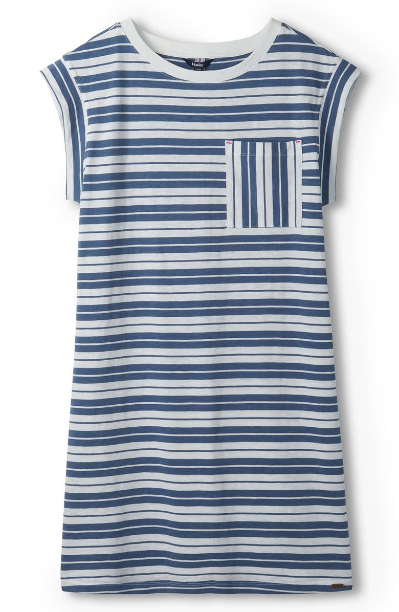 Hatley Stripe T-Shirt Dress, Alternate, color, Blue