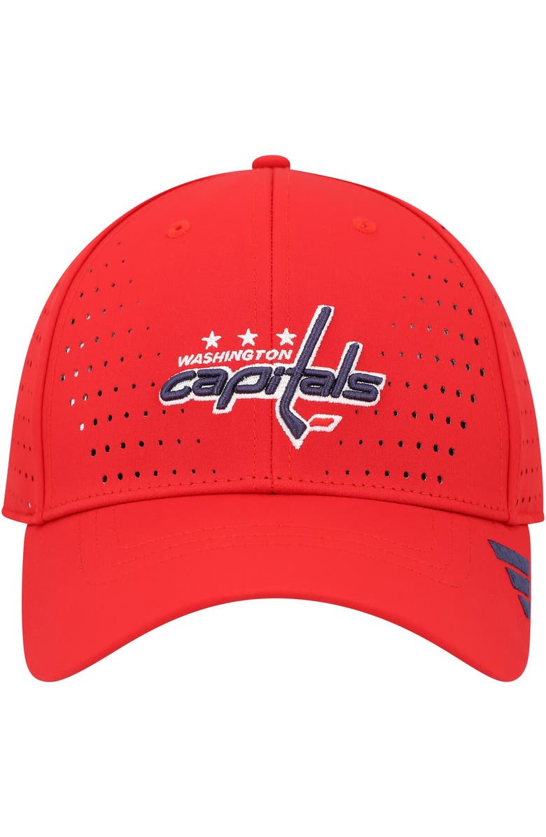 adidas Men's adidas Red Washington Capitals Laser Perforated AEROREADY Adjustable Hat, Alternate, color, 