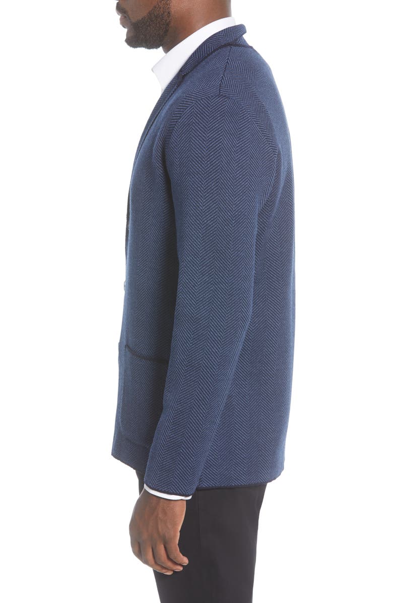 Stone Rose Herringbone Wool Blend Knit Blazer, Alternate, color, 