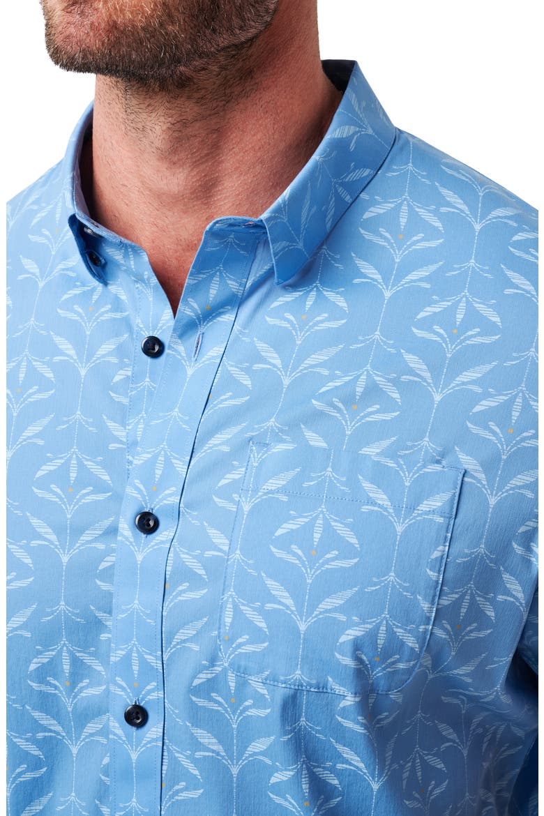 Canopy Breeze Floral Short Sleeve Stretch Cotton Blend Button-Up Shirt, Alternate, color, PACIFIC COAST