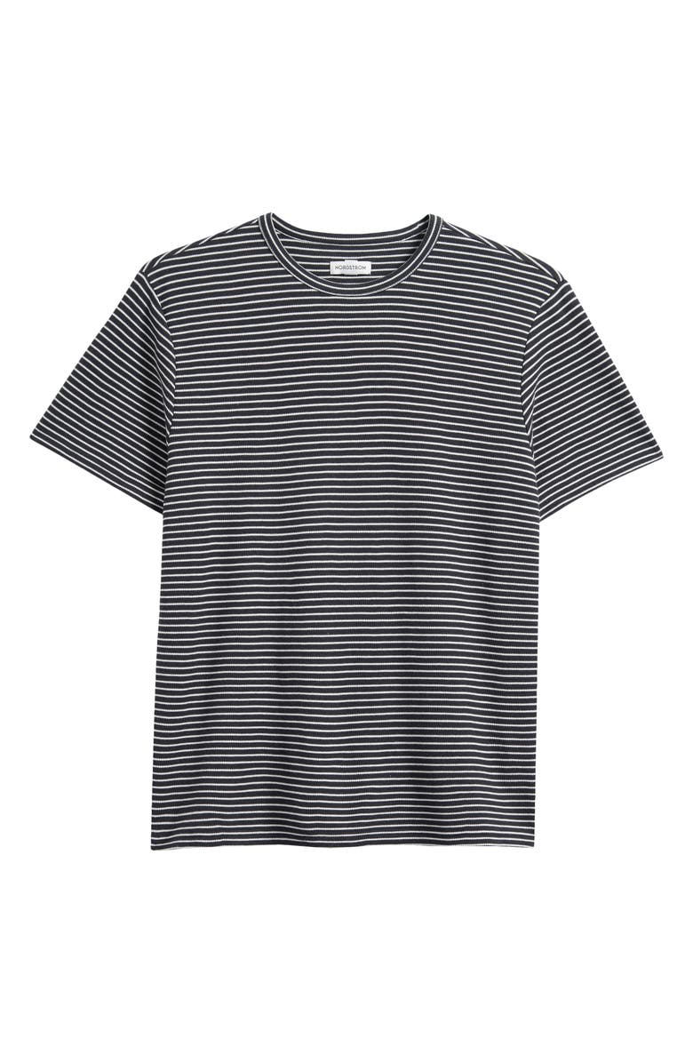 Nordstrom Feeder Stripe Cotton T-Shirt, Alternate, color, Black- White Paul Stripe