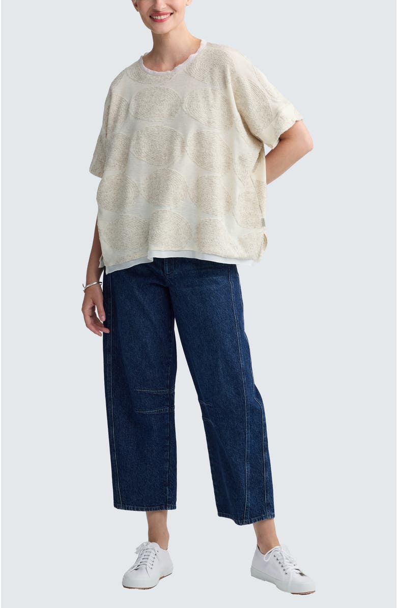 LUUKAA Blair Textured Hemp & Cotton Blouse, Alternate, color, Nature