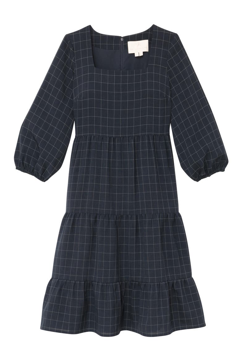 Brynn Square Neck A-Line Dress, Alternate, color, NAVY MULTI