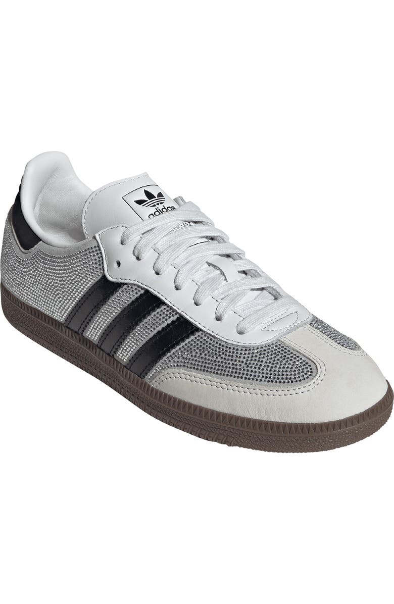 adidas Samba OG Crystal Embellished Sneaker, Main, color, Crystal White/ White/ Silver