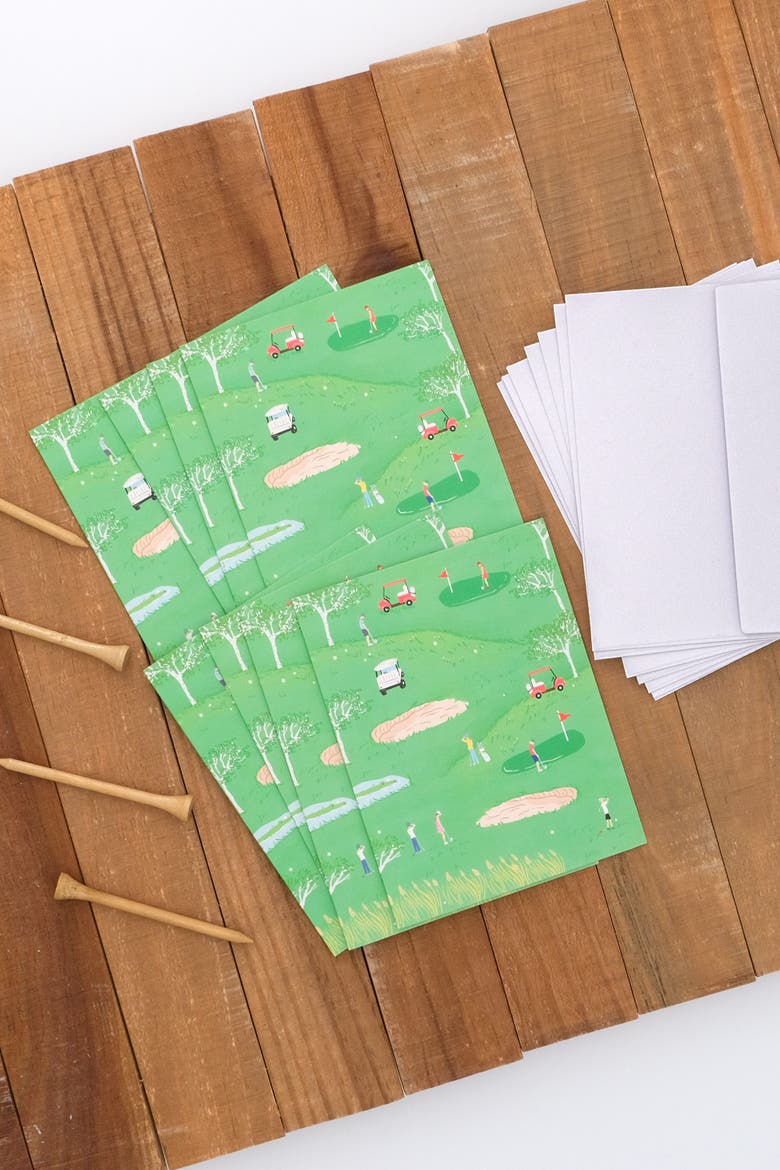 Tee-Time Set of 8 Greeting Cards, Alternate, color, Multi-Pack