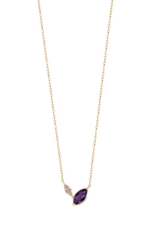 Bony Levy Amethyst & Rose Quartz Pendant Necklace In Gold