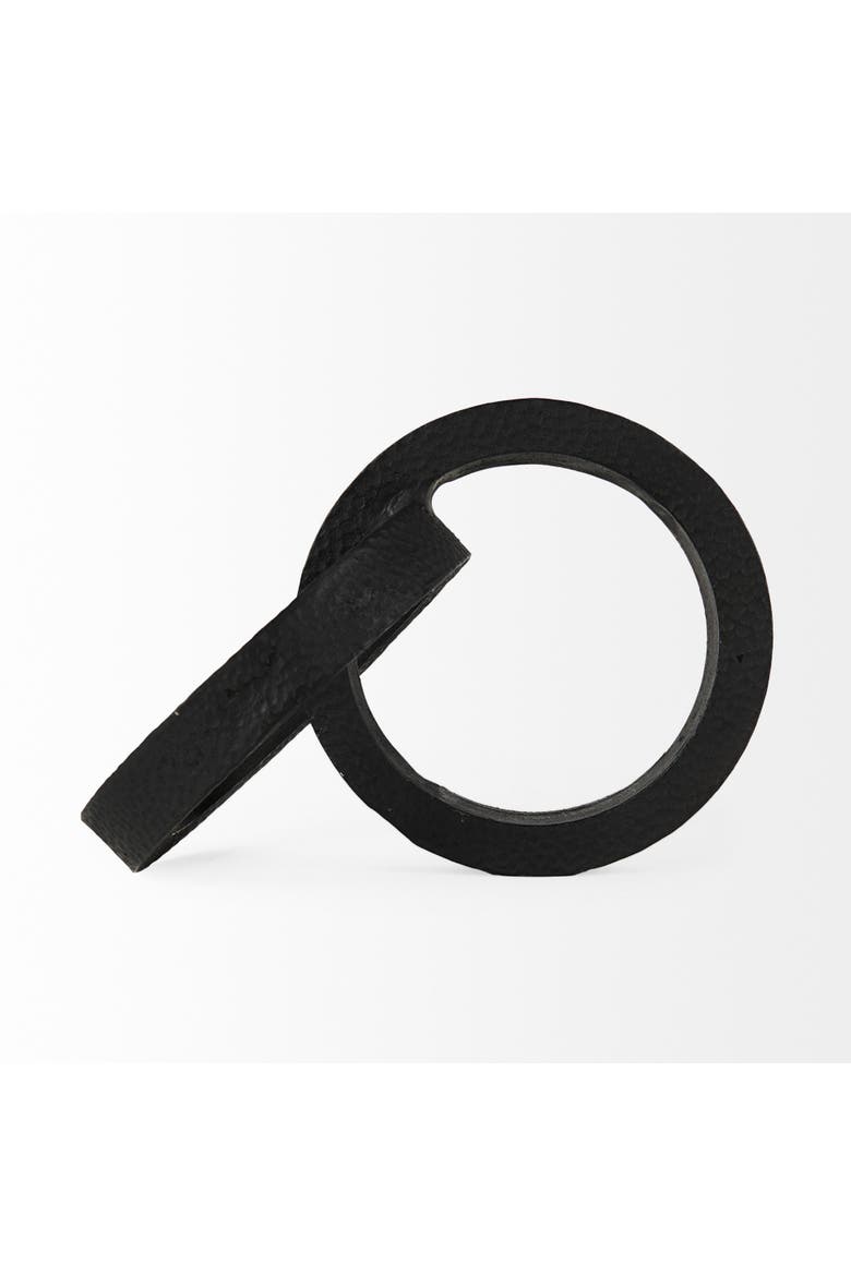 Rafiki Two Hammered Finish Metal Conjoined Circles, Alternate, color, Black