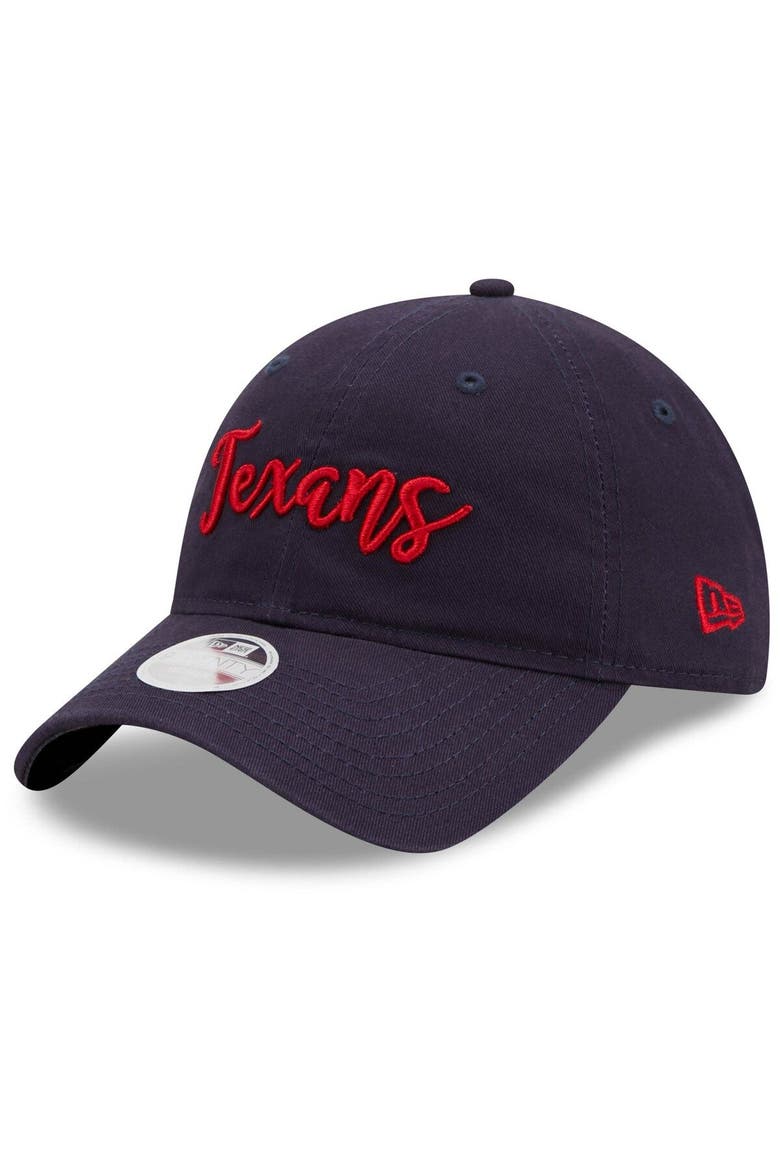Women's New Era Navy Houston Texans Script 9TWENTY Adjustable Hat, Main, color, Navy