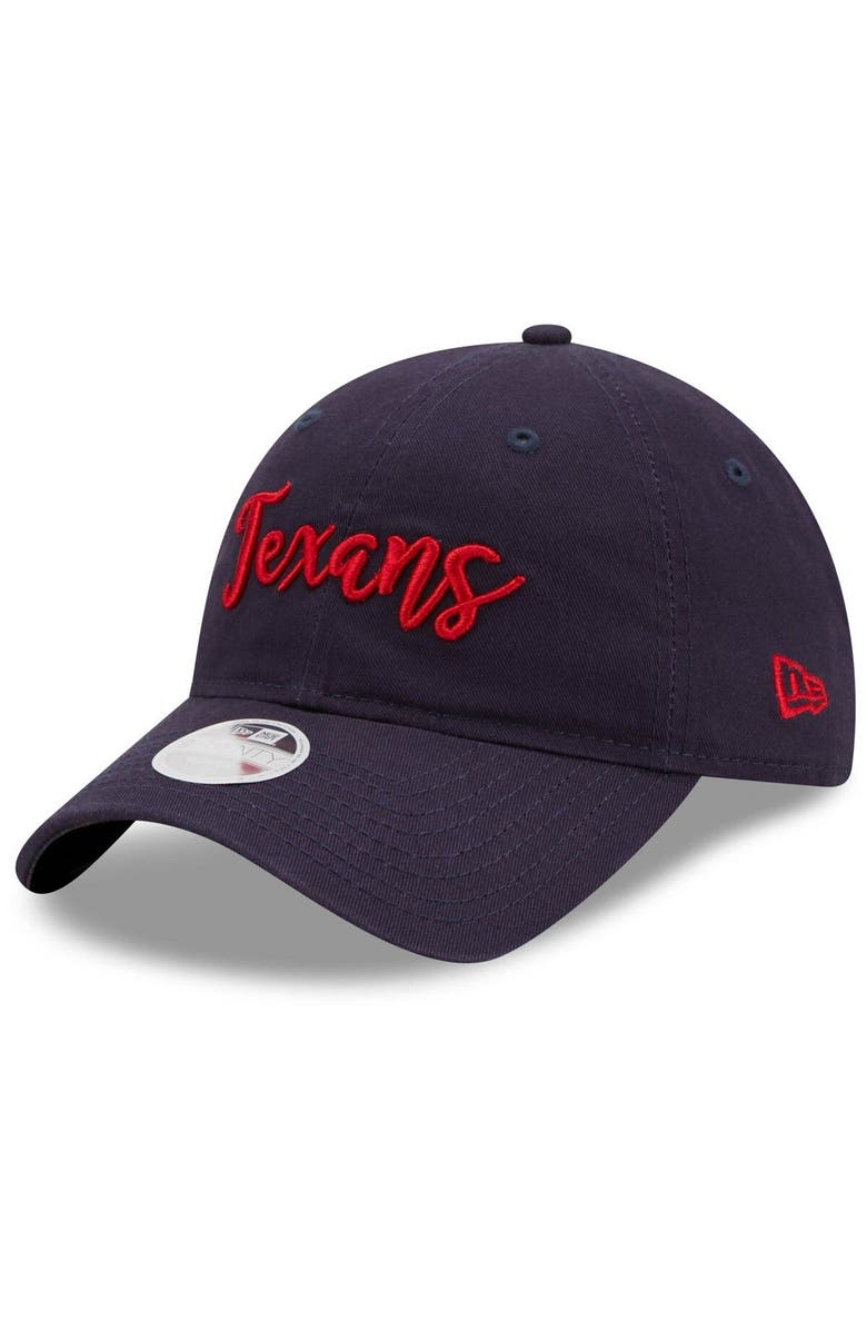New Era Women's New Era Navy Houston Texans Script 9TWENTY Adjustable Hat, Main, color, 