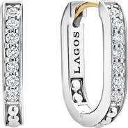 LAGOS Caviar Spark Linear Diamond Hoop Earrings