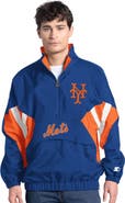 STARTER Men's Starter  Royal New York Mets Cooperstown Chief Half-Zip Pullover