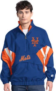 STARTER Men's Starter Royal New York Mets Cooperstown Chief Half-Zip Pullover
