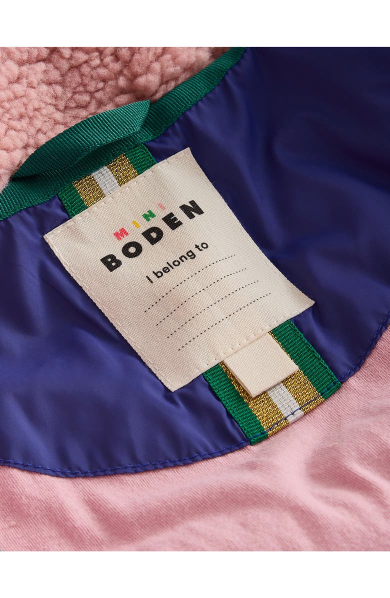 Mini Boden Kids' Colorblock Mixed Media Longline Coat, Alternate, color, 