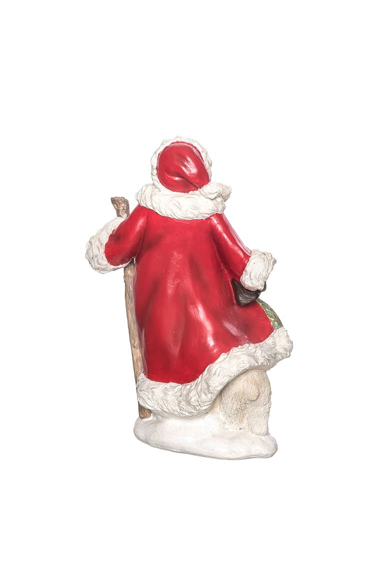 Multicolor Gilded Accent Santa Figurine Decorative Resin Decor, Alternate, color, Multicolored