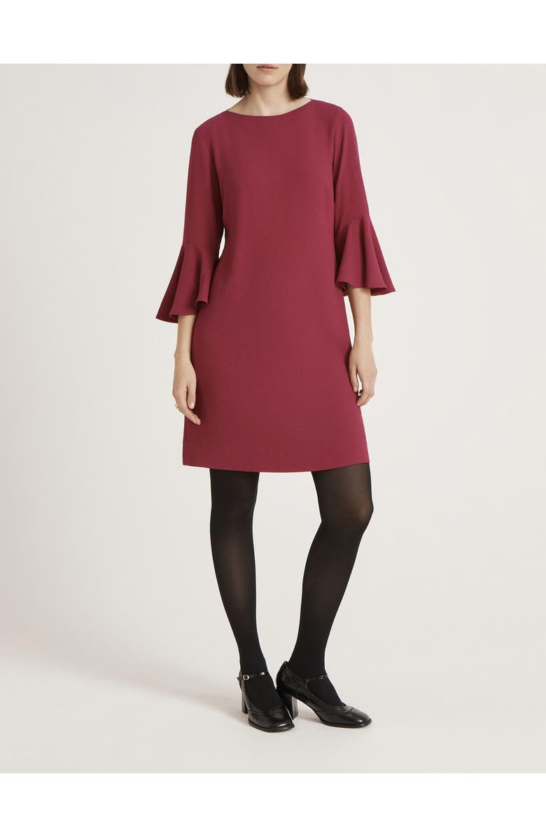 Finery London Izzy Rich Crepe Long Sleeve Short Dress, Alternate, color, Berry