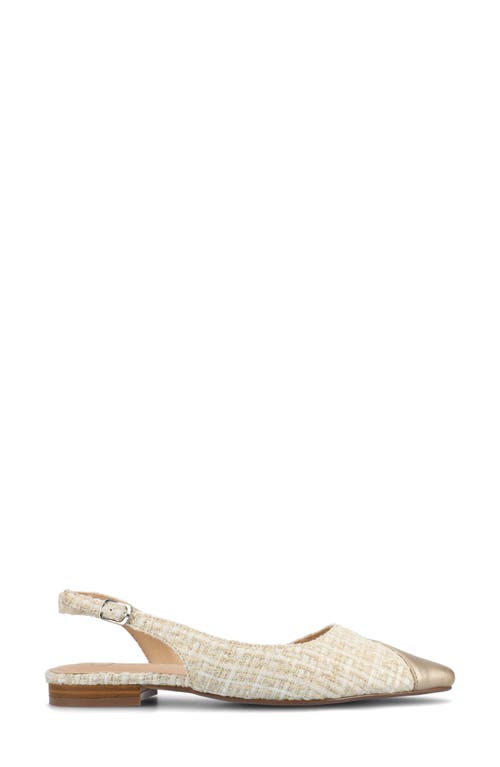 Shop Journee Collection Daphnne Cap Toe Slingback Flat In Champagne