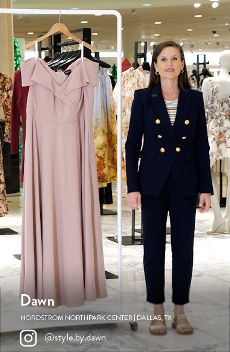 Off the Shoulder Scuba Crepe Gown, sales video thumbnail