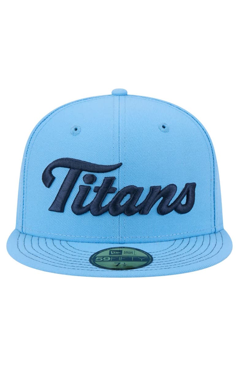 New Era Men's New Era  Light Blue Tennessee Titans Script 59FIFTY Fitted Hat, Alternate, color, Light Blue