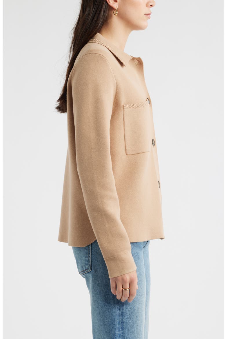 Sweater Shirt Jacket, Alternate, color, CAMEL