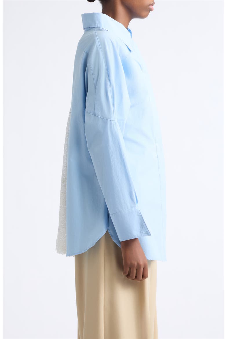 Contour Button Up Cotton Shirt, Alternate, color, PASTEL BLUE