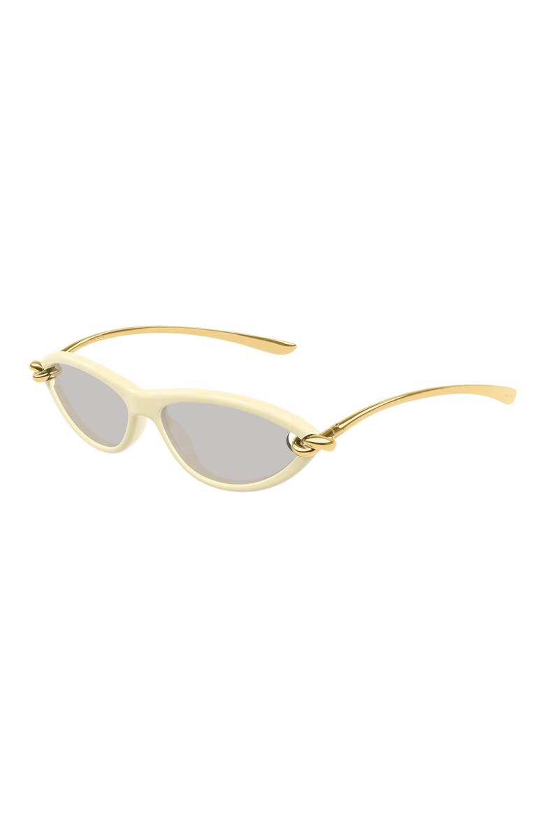 56mm Cat Eye Sunglasses, Alternate, color, SHINY SOLID BUTTER IVORY