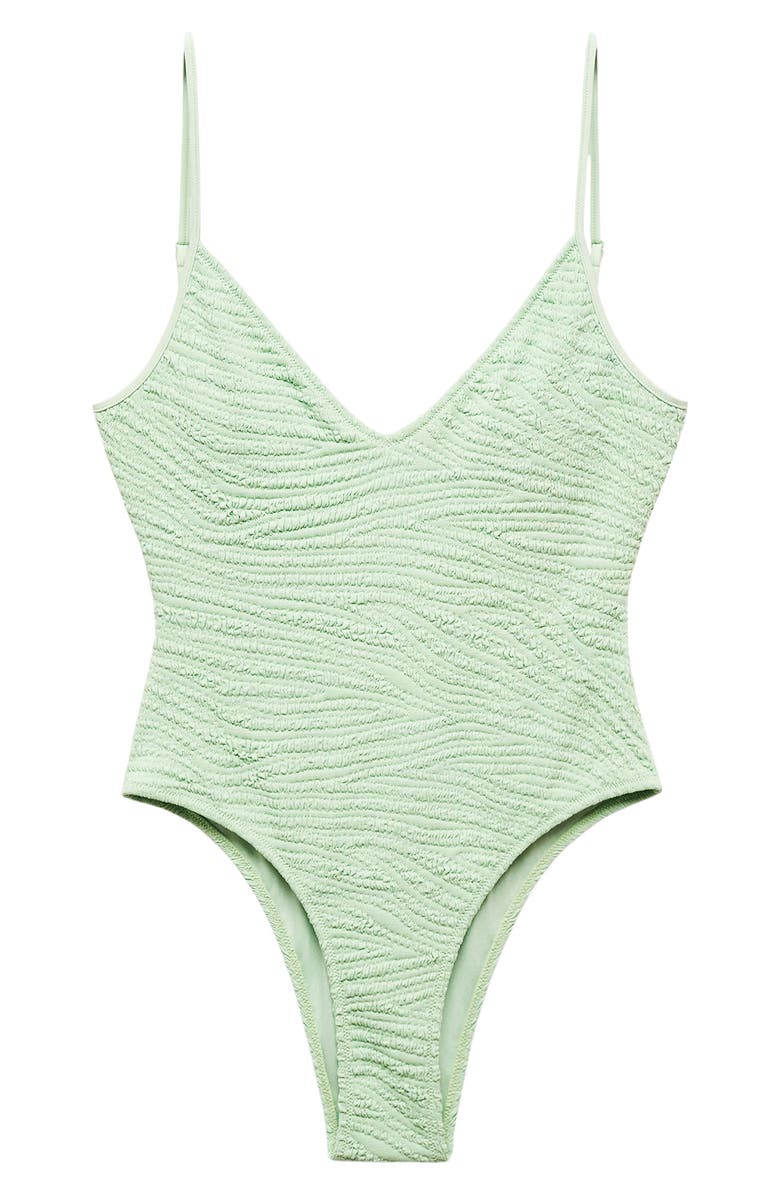 MANGO Samos Textured One-Piece Swimsuit, Alternate, color,