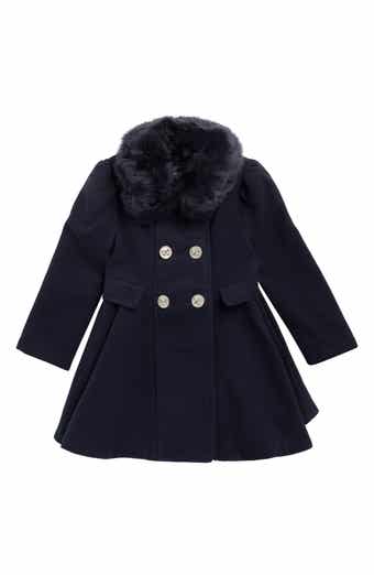 Kids' Faux Fur Trim Princess Coat