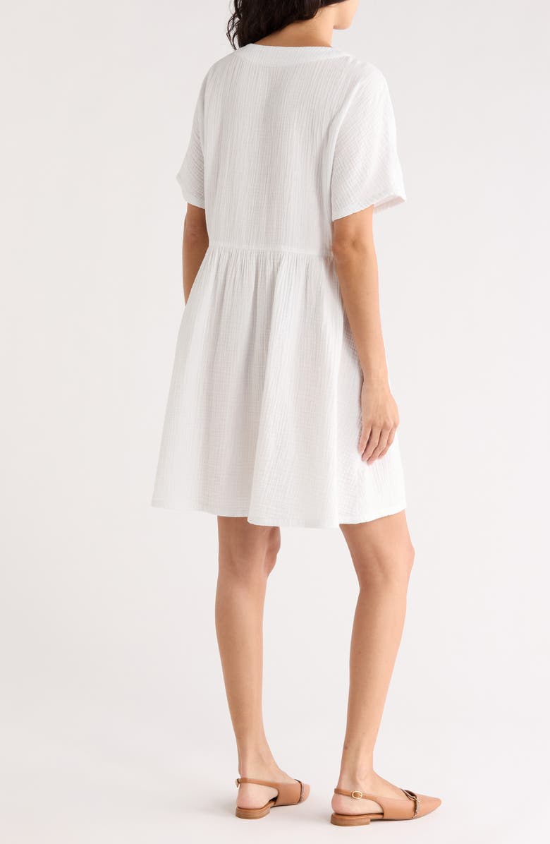 Madewell Lightspun Button Front Minidress, Alternate, color, Salt