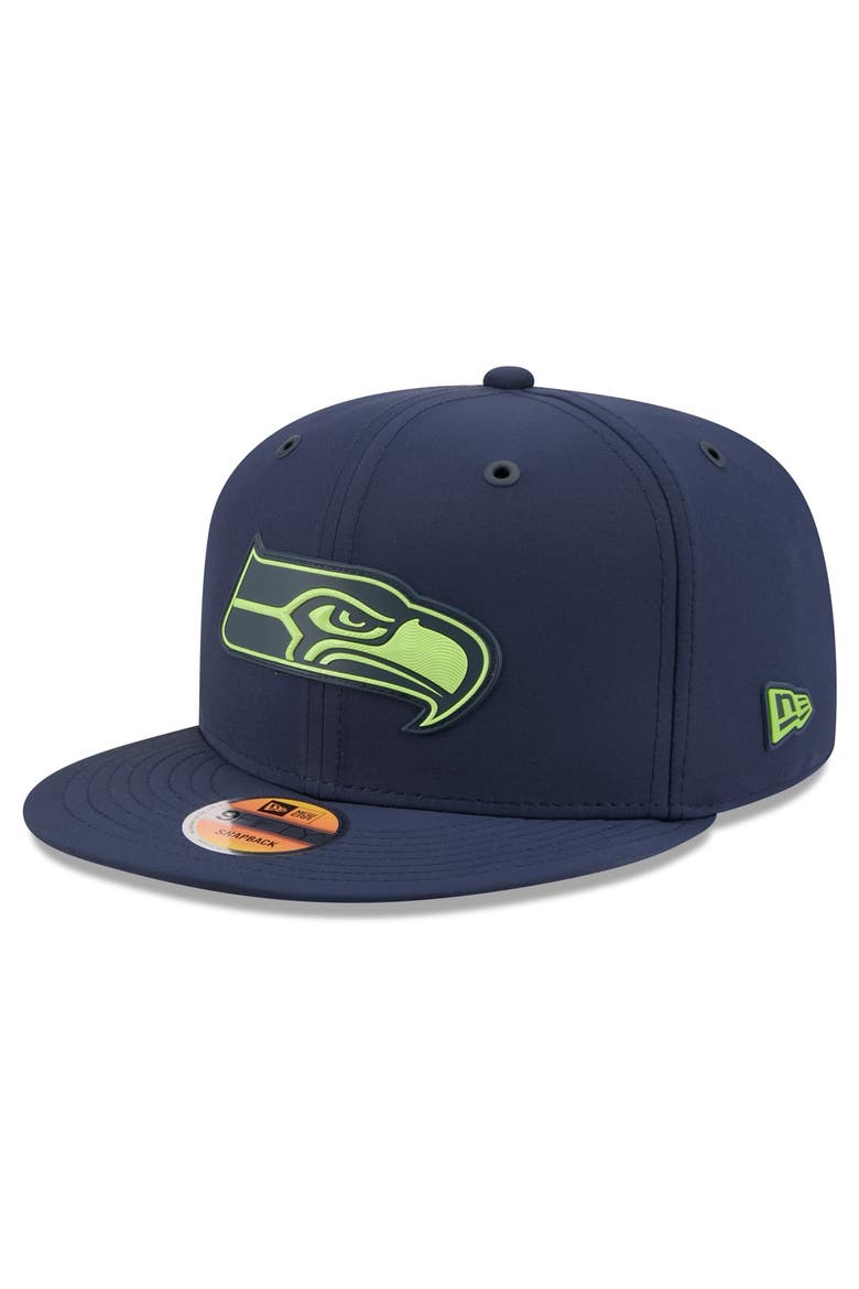Men's New Era College Navy Seattle Seahawks 2026 Sideline 9FIFTY Snapback Hat, Main, color, College Navy