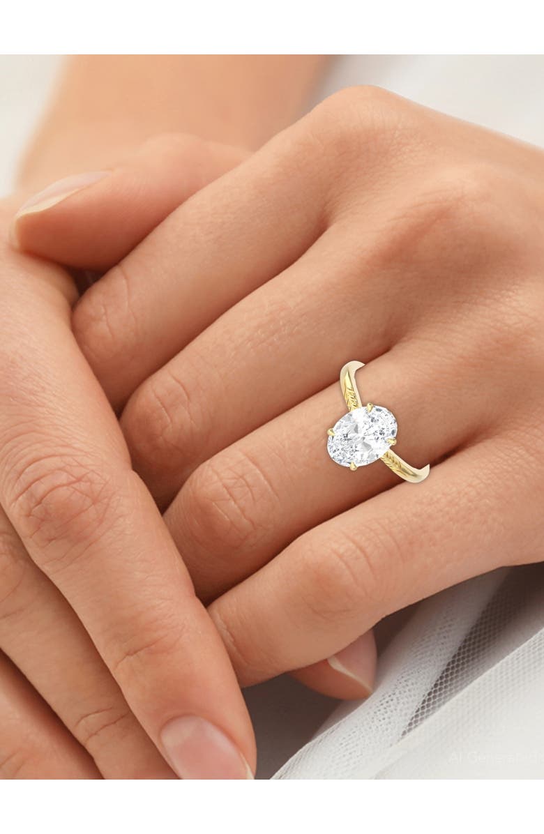 Bliss Diamond Certified 2 1/2Ct Oval Solitaire Diamond Engagement Ring in 14k Gold Lab Grown, Alternate, color, 