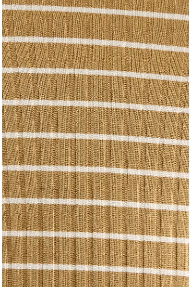 Luca Stripe Rib Baby T-Shirt, Alternate, color, KHAKI