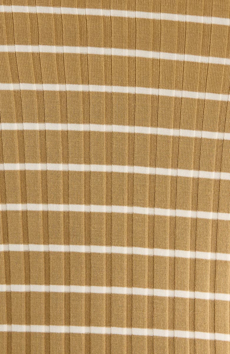 rag & bone Luca Stripe Rib Baby T-Shirt, Alternate, color, Khaki