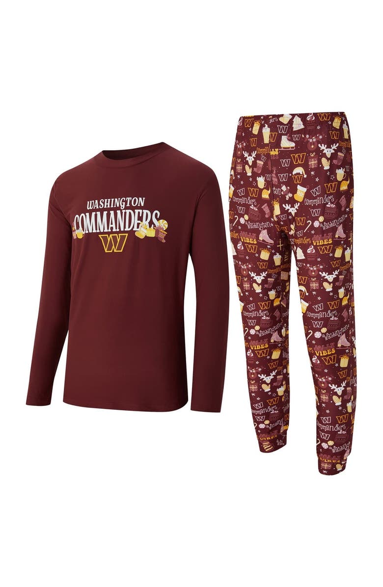 CONCEPTS SPORT Men's Concepts Sport Maroon Washington Commanders Chestnut Long Sleeve Top & Pants Set, Main, color, Maroon