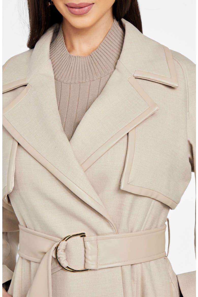 Natalie Belted Longline Trench Coat, Alternate, color, LIGHT KHAKI