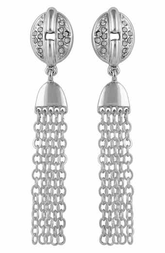 T Tahari Crystal Pavé Chain Drop Earrings