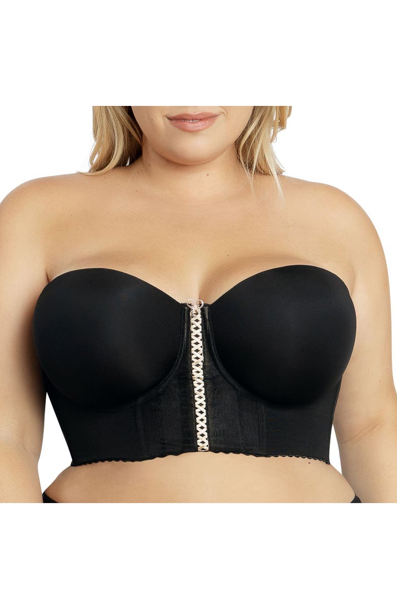 Parfait Shea Longline Strapless Bra, Alternate, color, Black