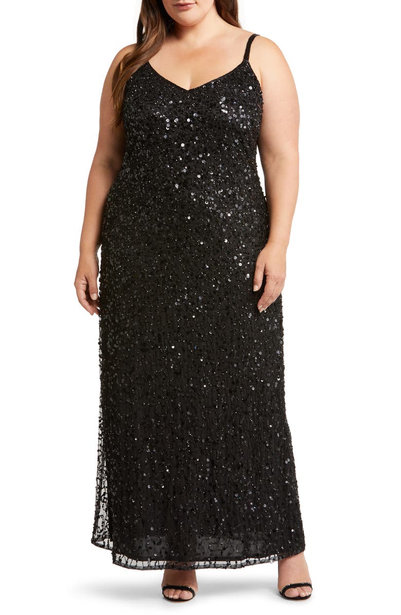 Pisarro Nights Sequin Mesh Gown with Jacket, Alternate, color,