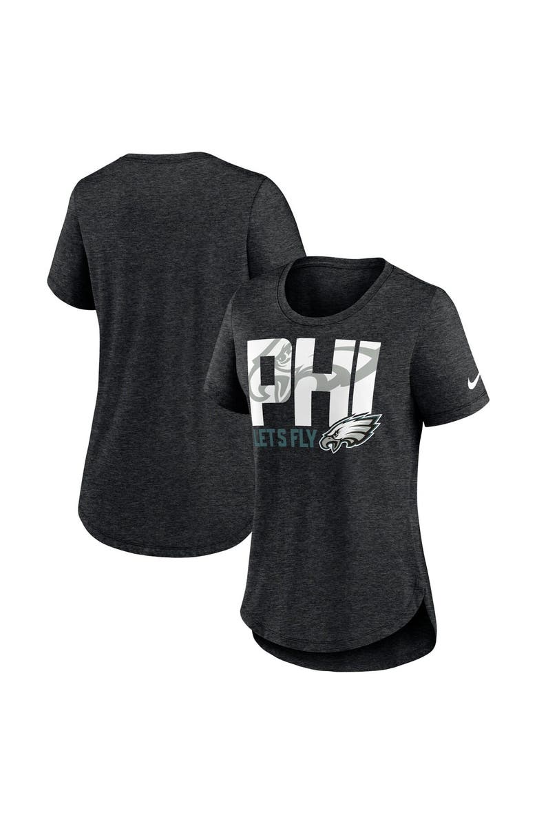 Nike Women's Nike Heather Black Philadelphia Eagles Local Fashion Tri-Blend T-Shirt, Main, color,