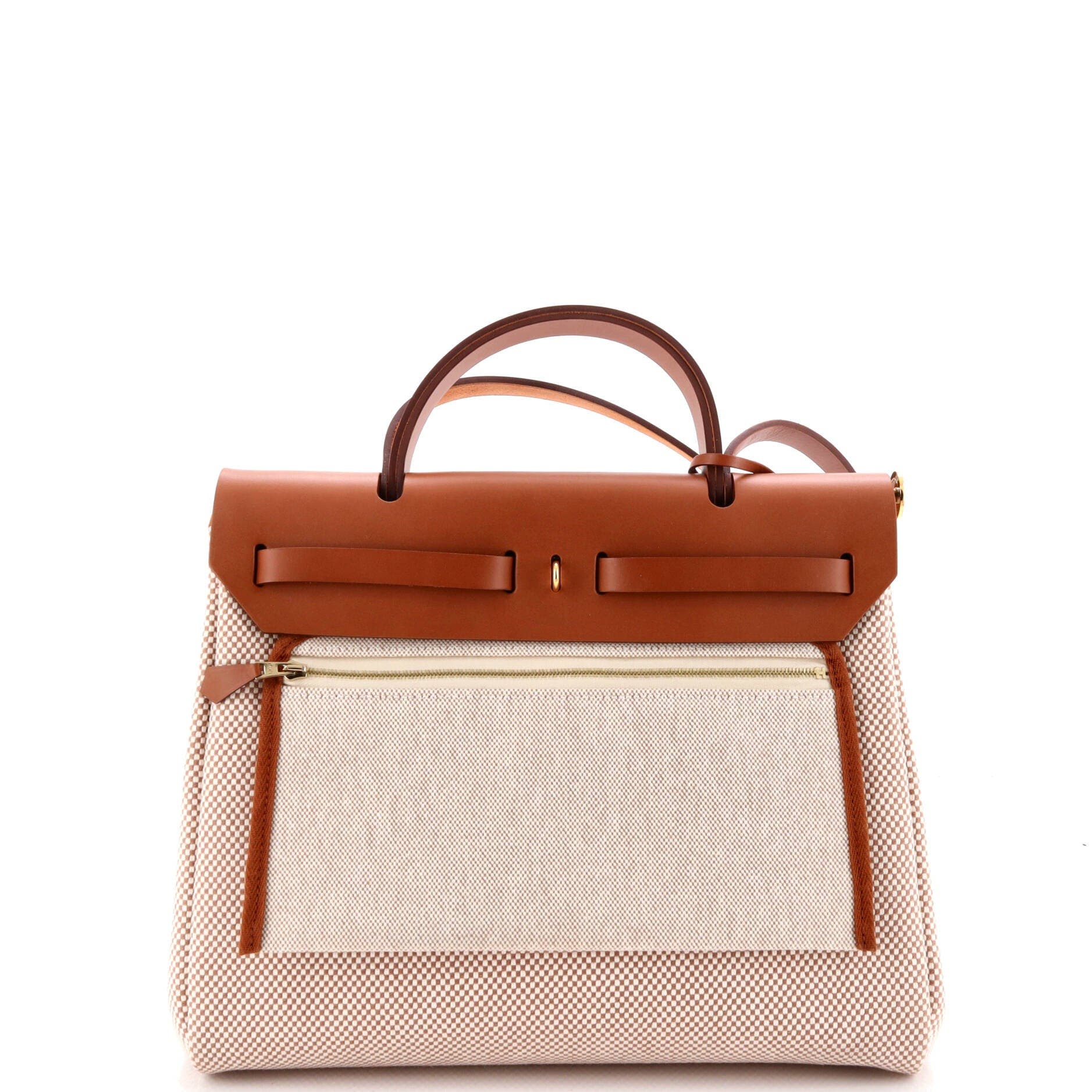 Pre-Owned Hermes Herbag Zip Criss Viking Toile and Leather 31, Alternate, color, 