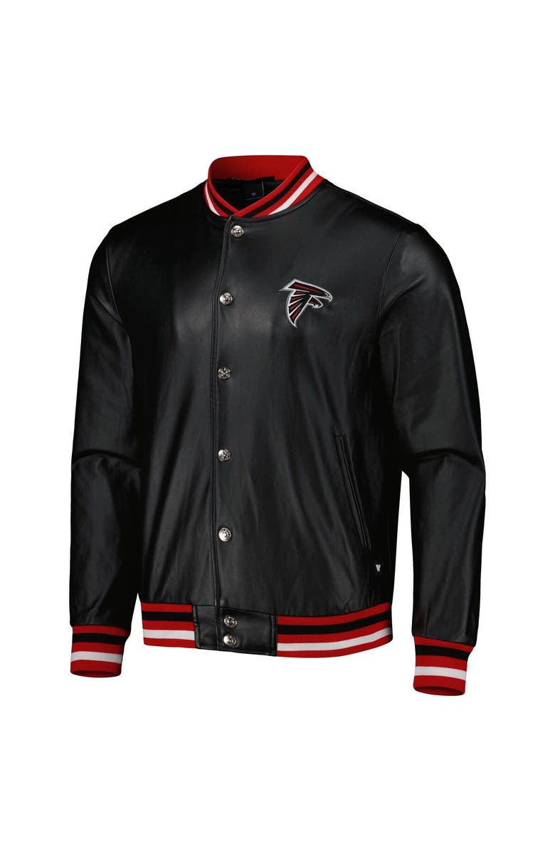 THE WILD COLLECTIVE Men's The Wild Collective Black Atlanta Falcons Metallic Bomber Full-Snap Jacket, Alternate, color, 
