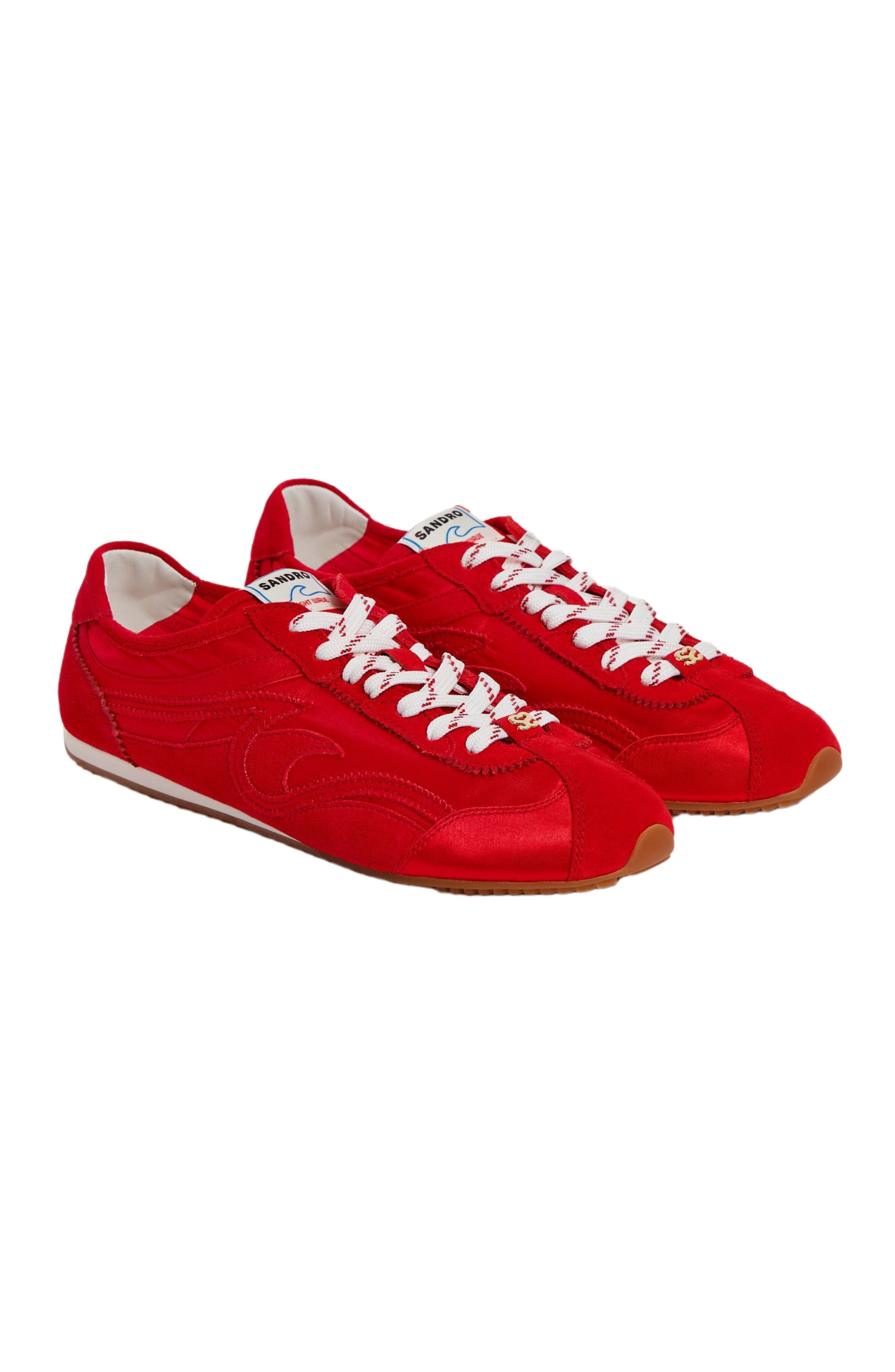 Mixed-material Light Wave trainers, Alternate, color, Red