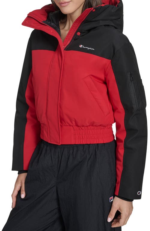 Champion Crop Ski Bomber Jacket In Red