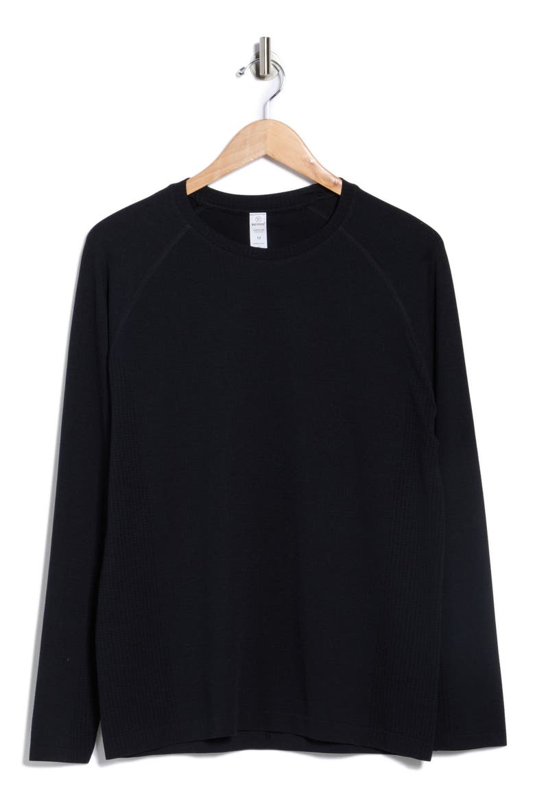 Seamless Core Flex Long Sleeve T-Shirt, Alternate, color, BLACK