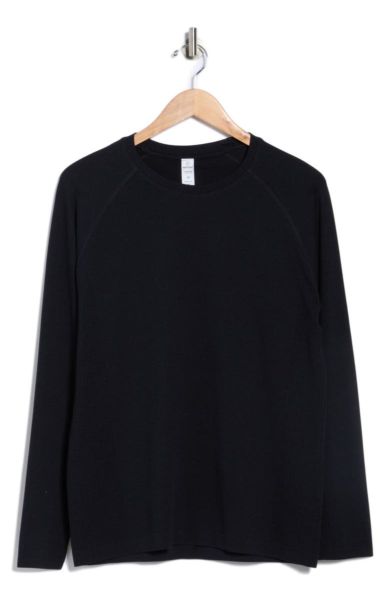90 DEGREE BY REFLEX Seamless Core Flex Long Sleeve T-Shirt, Alternate, color, Black