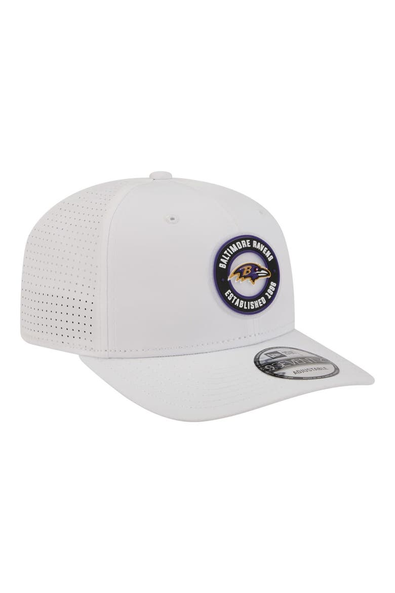 Men's New Era  White Baltimore Ravens COOLERA 9SEVENTY Adjustable Hat, Alternate, color, White