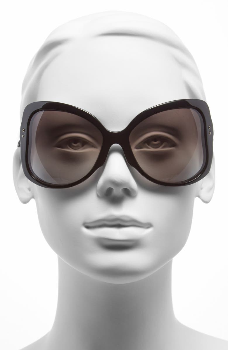 Valentino 'Rockstud - Butterfly' 61mm Sunglasses, Alternate, color, 