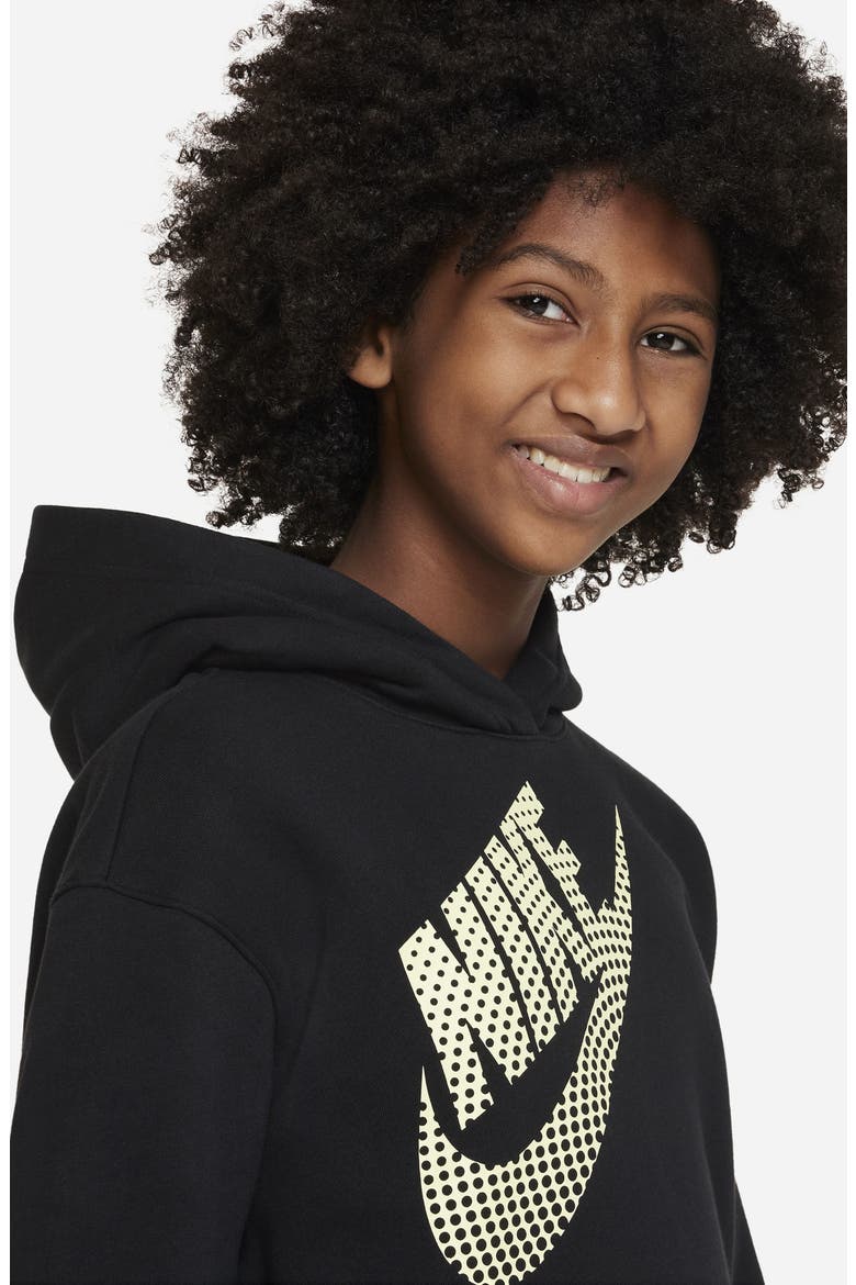 Kids' Dot Logo Hoodie, Alternate, color, BLACK