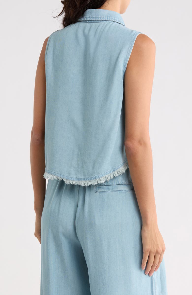 Young, Fabulous & Broke Jones Sleeveless Button Front Denim Top, Alternate, color, Indigo Pale Blue Wash