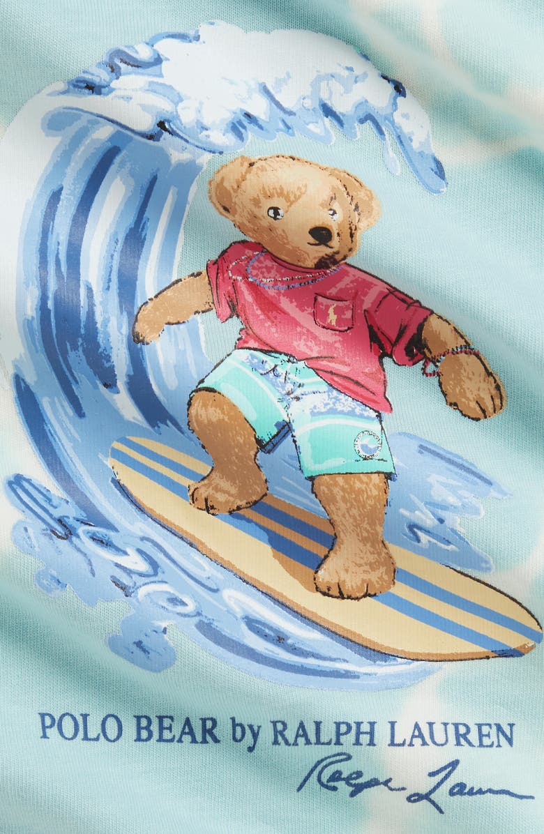 Ralph Lauren Polo Bear Surf Tie Dye Graphic T-Shirt & Shorts Set, Alternate, color, Parakeet